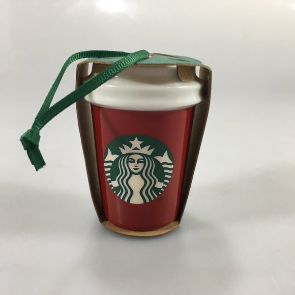 Starbucks Red Illinois Ornament Classic Ceramic Hot Cup Logo Holiday 2016 NEW - Picture 3 of 5